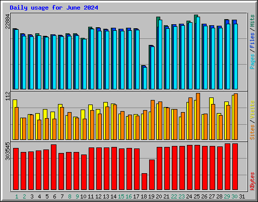 Daily usage for June 2024