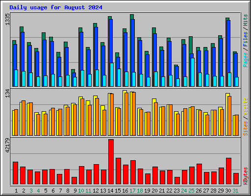 Daily usage for August 2024
