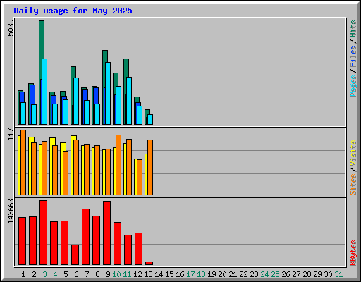 Daily usage for May 2025