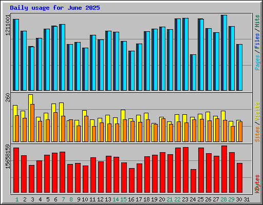 Daily usage for June 2025