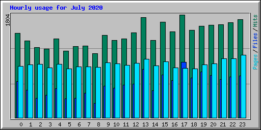 Hourly usage for July 2020