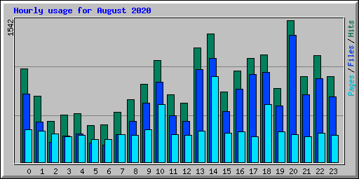 Hourly usage for August 2020