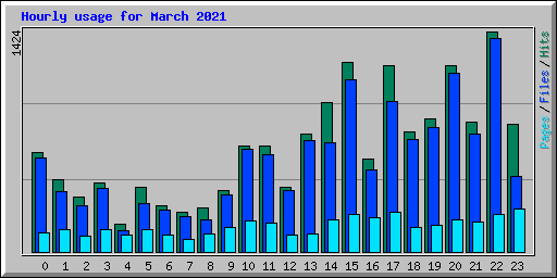 Hourly usage for March 2021