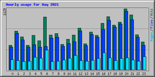 Hourly usage for May 2021