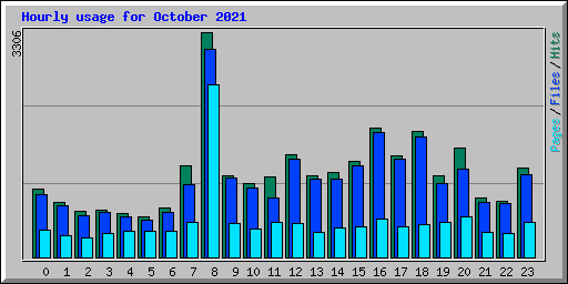 Hourly usage for October 2021