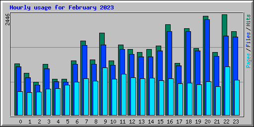 Hourly usage for February 2023