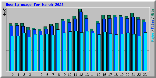 Hourly usage for March 2023