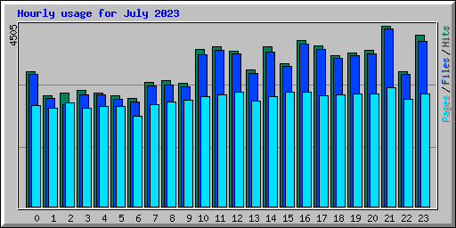 Hourly usage for July 2023