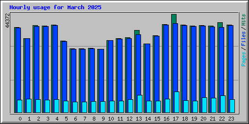 Hourly usage for March 2025